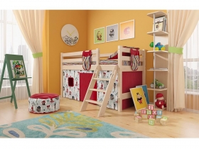 Детская кровать Соня низкая с наклонной лестницей Вариант 12