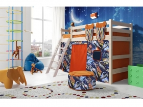 Детская кровать Соня полувысокая с наклонной лестницей Вариант 6