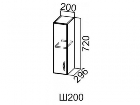 Шкаф навесной 200 Ш200-720 720х200х296мм Прованс
